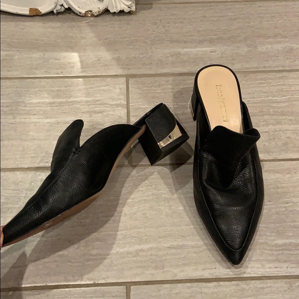 Enzo Angiolini leather heeled mules